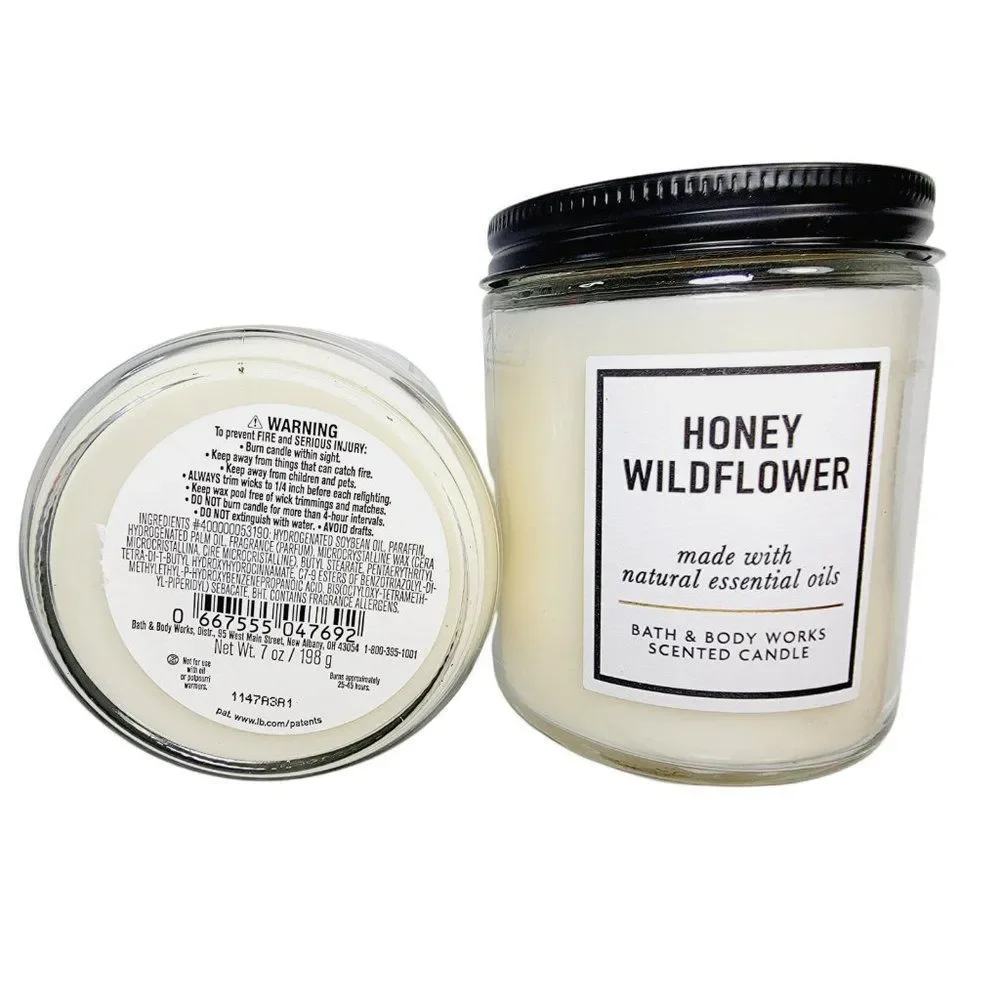 2 Bath & Body Works HONEY WILDFLOWER 1 Wick Medium 7oz Candles NEW - Picture 10 of 11